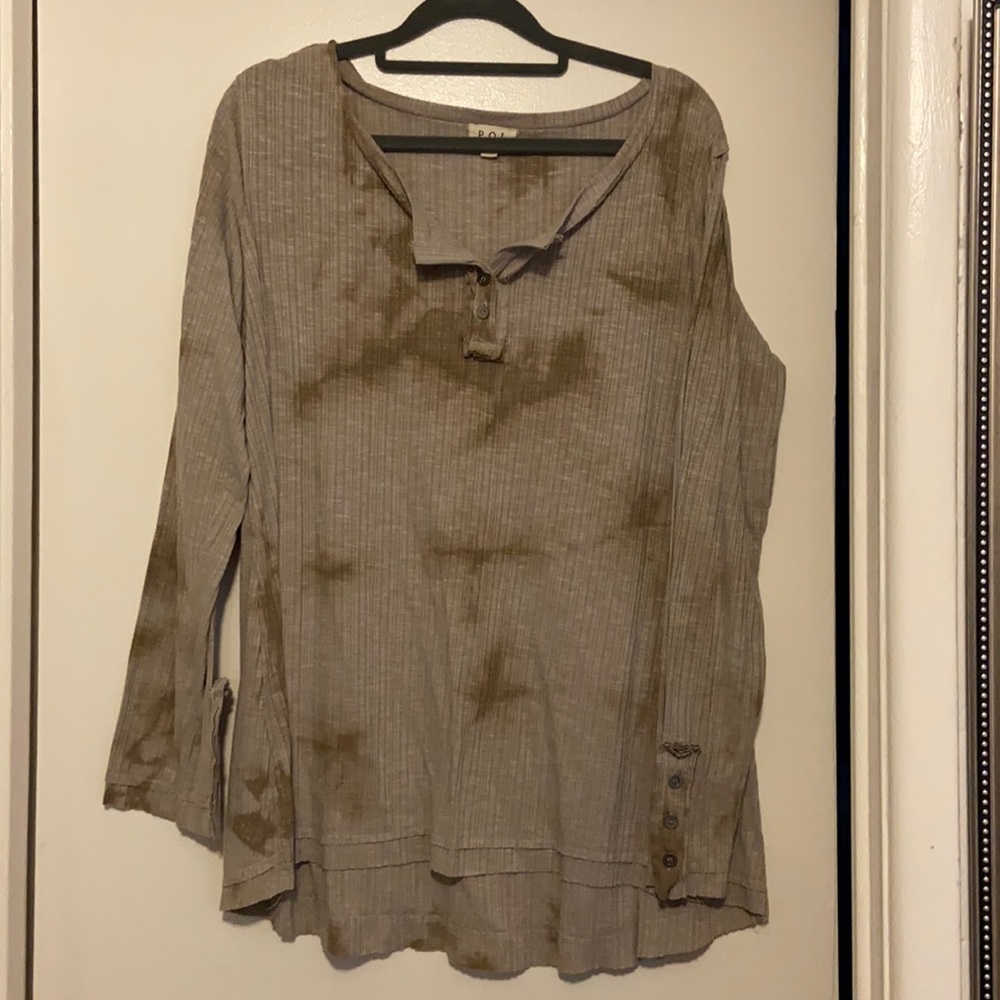 Tie-dye relaxed fit Henley